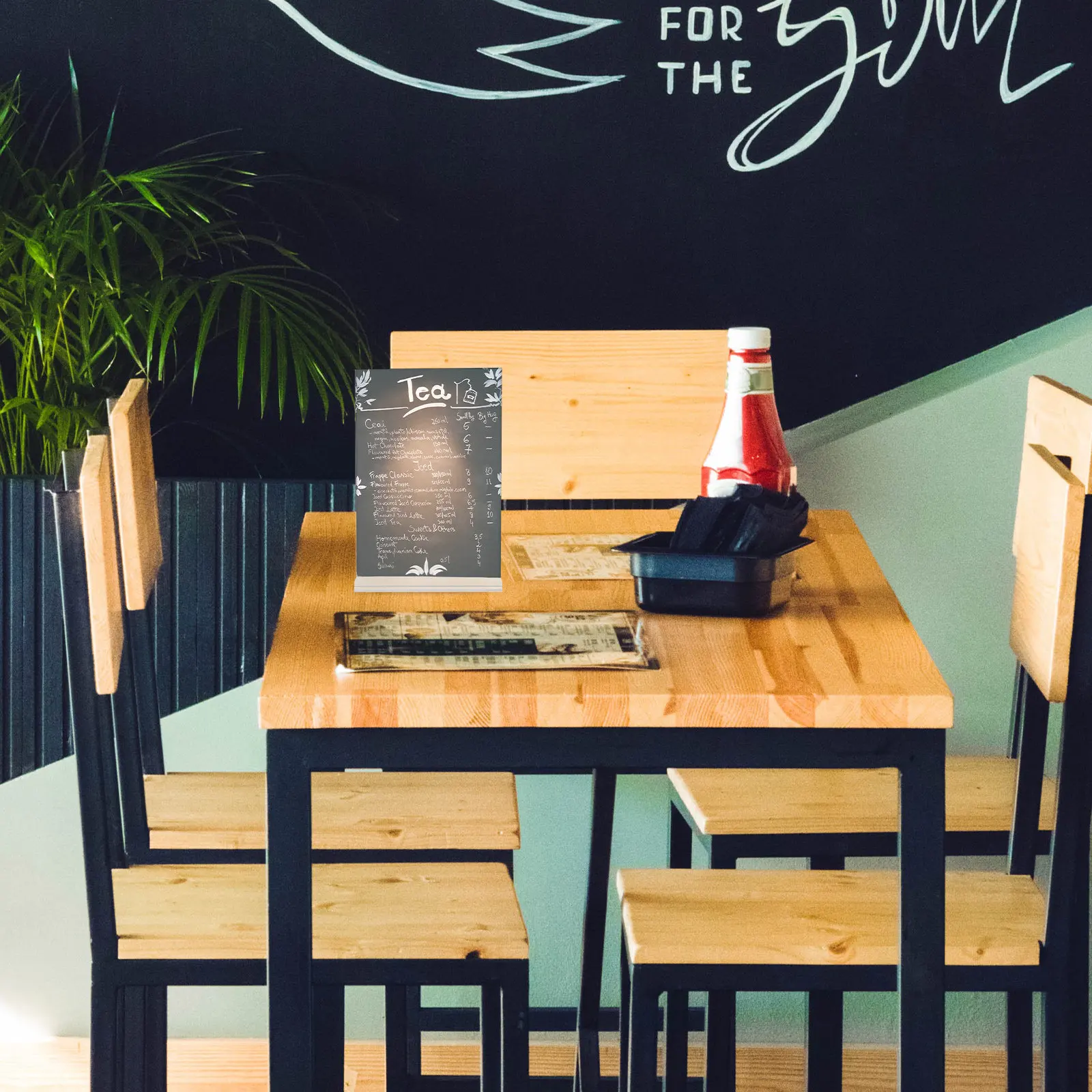6Pcs Acrylic Sign Holder Clear Double Sided Menu Display Stand Adjustable Angle Tabletop Document Holder for Restaurants Cafes