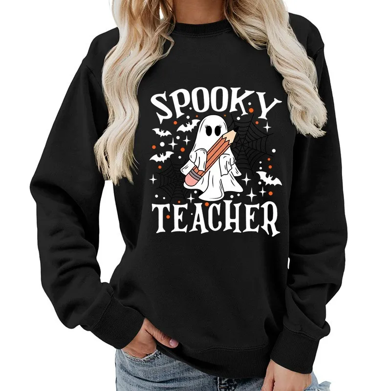 Spooky The R-print col rond femme haut à capuche est décontracté et ample pour l'automne et l'hiver sweats Streetwear femmes