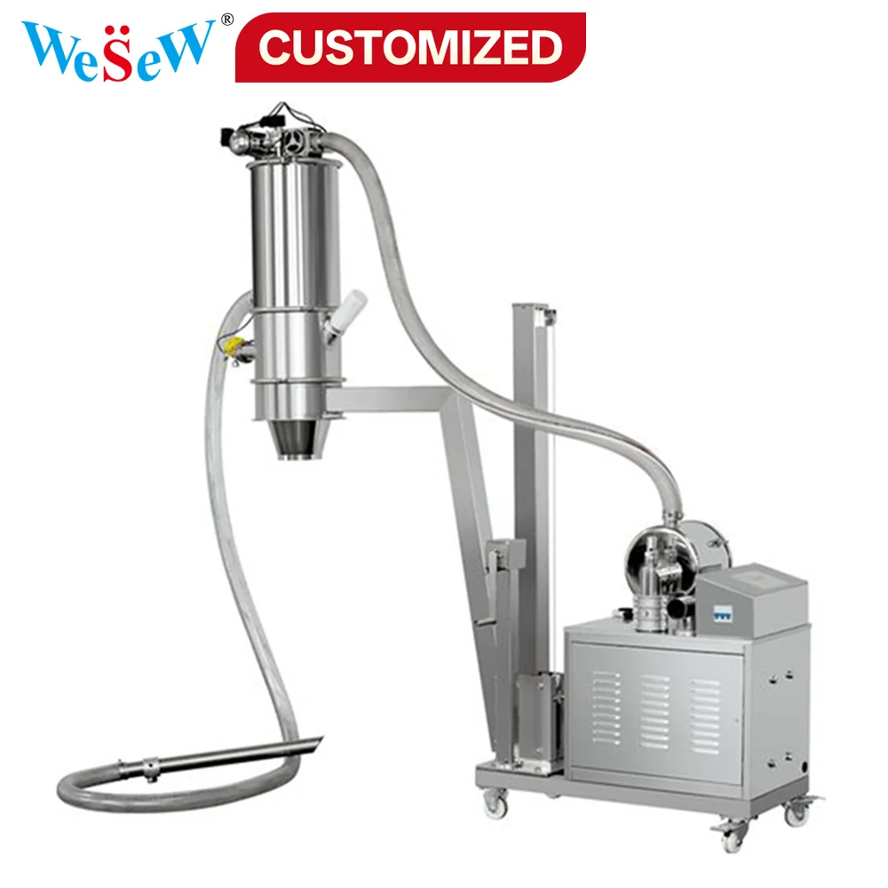 Customized stainless steel three-force vacuum feeder with pneumatic pump food-grade automatic feeder compact size 220V negative