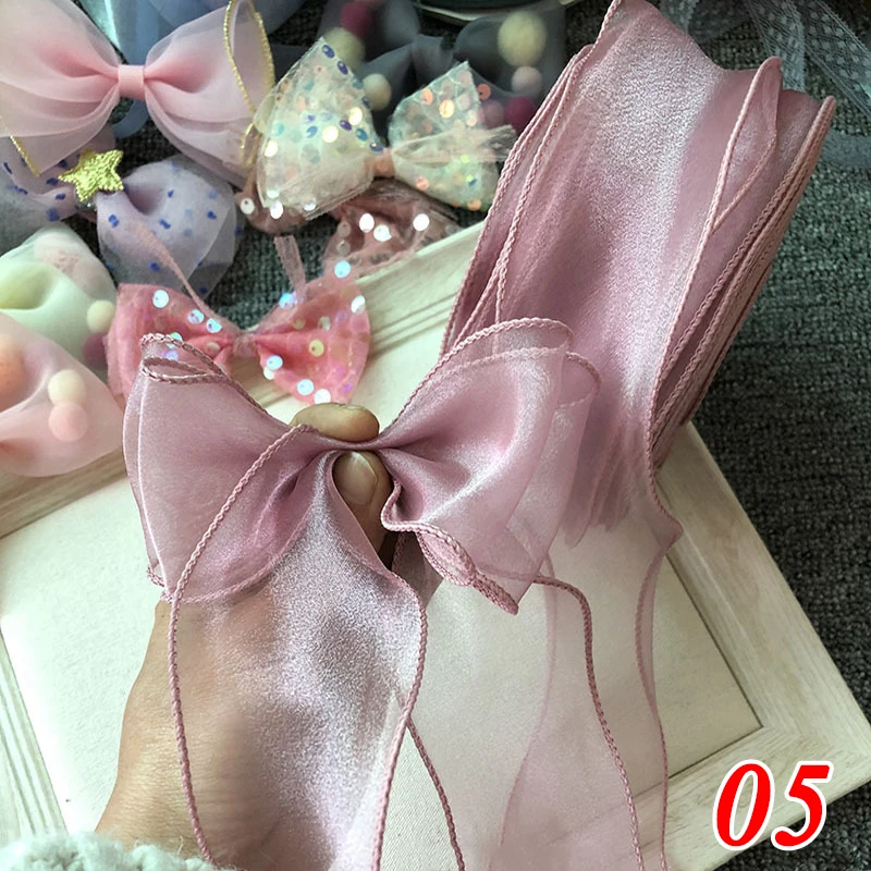 Cinta de Organza con borde ondulado para envolver ramo de flores, embalaje de caja de regalo, Material de Bowknot, tela de costura DIY, decoración de ropa