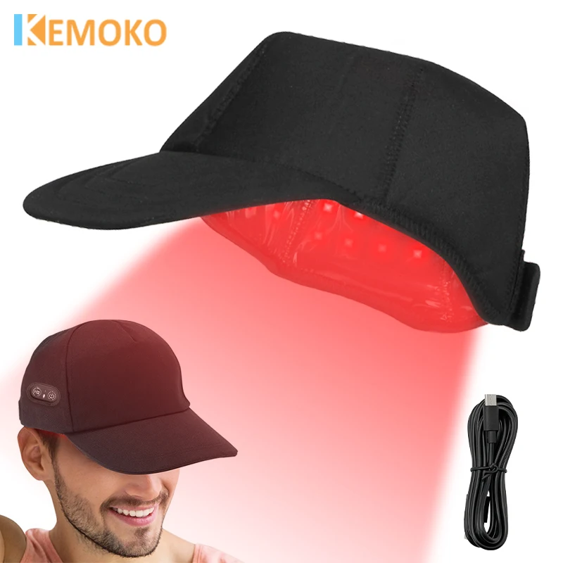 

Терапия красным светом для быстрого роста волос Шапочка 660 нм и 850 нм Терапия красным светом для лечения выпадения волос с USB-зарядкой против волос