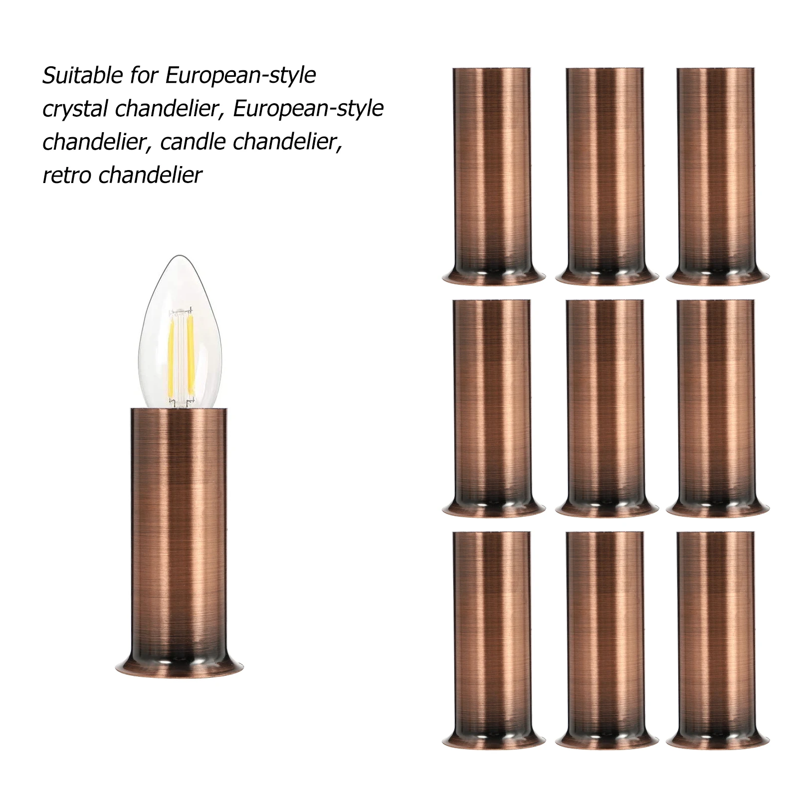 

12pcs Ch Light Base Sleeve Thick Lightweight Heat Resistance Crystal Parts Retro Accessories Lighting