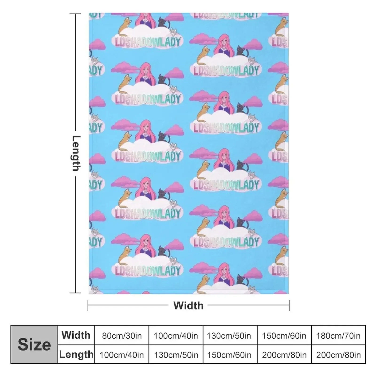 Lizzie in the clouds with cats Throw Blanket Extra Large Throw Sofa Quilt Decorative Sofas Custom blankets ands Furry Blankets