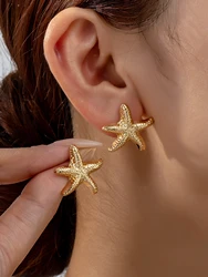 1 Pair Geometric fashion Temperament casual Starfish Stud Earrings