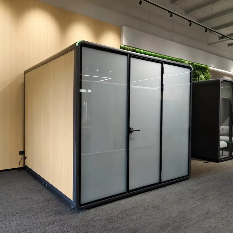 Pre-fabricated Office Pods Precision Design Acoustic Soundproof Booth Multi-person Meeting Work Pods Portable Movable Silent Box