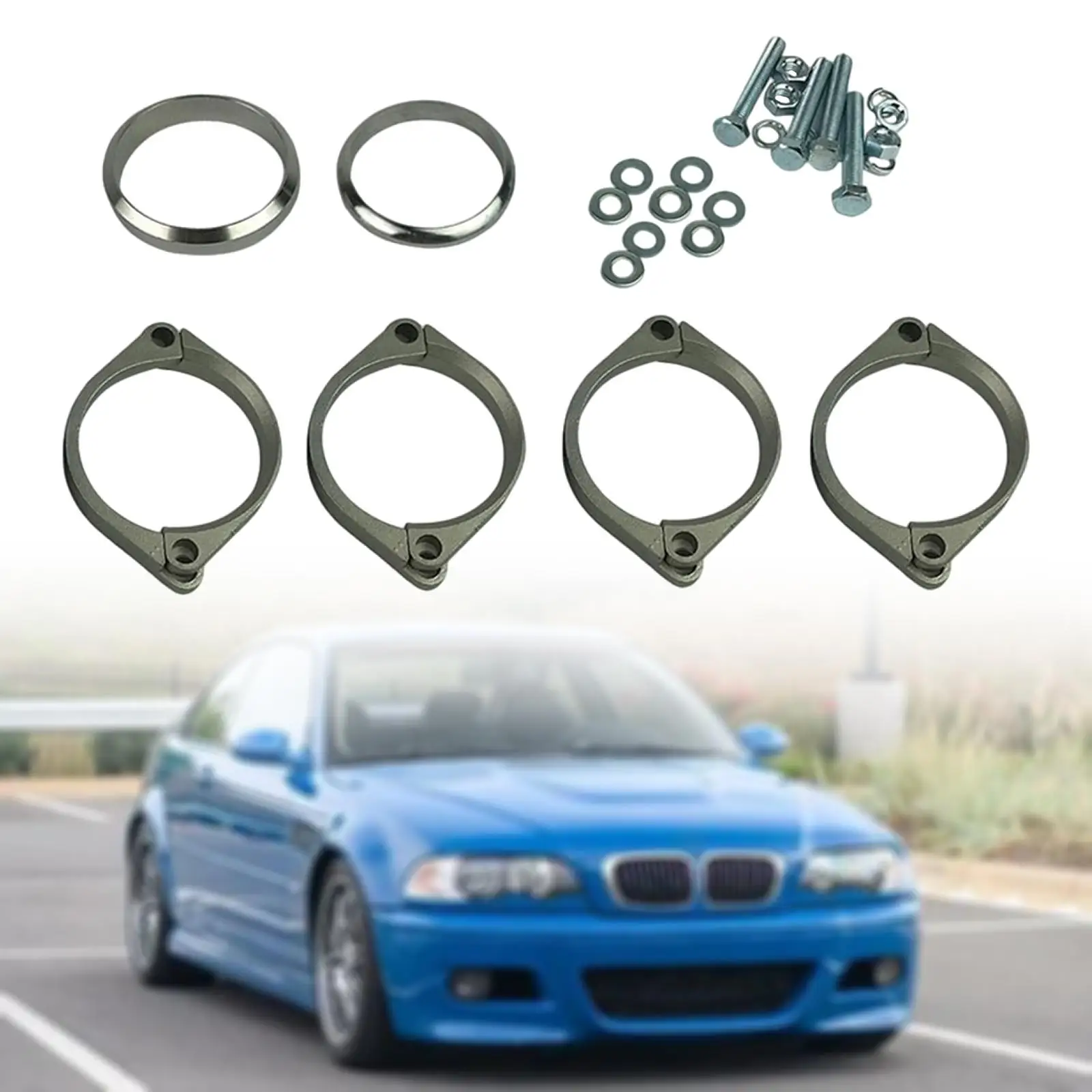 Exhaust Flange Repair Kit 18107831783 with Exhaust Pipe Flange Gasket Accessories for BMW 3 Series E46 M3 07/1999 - 08/2006