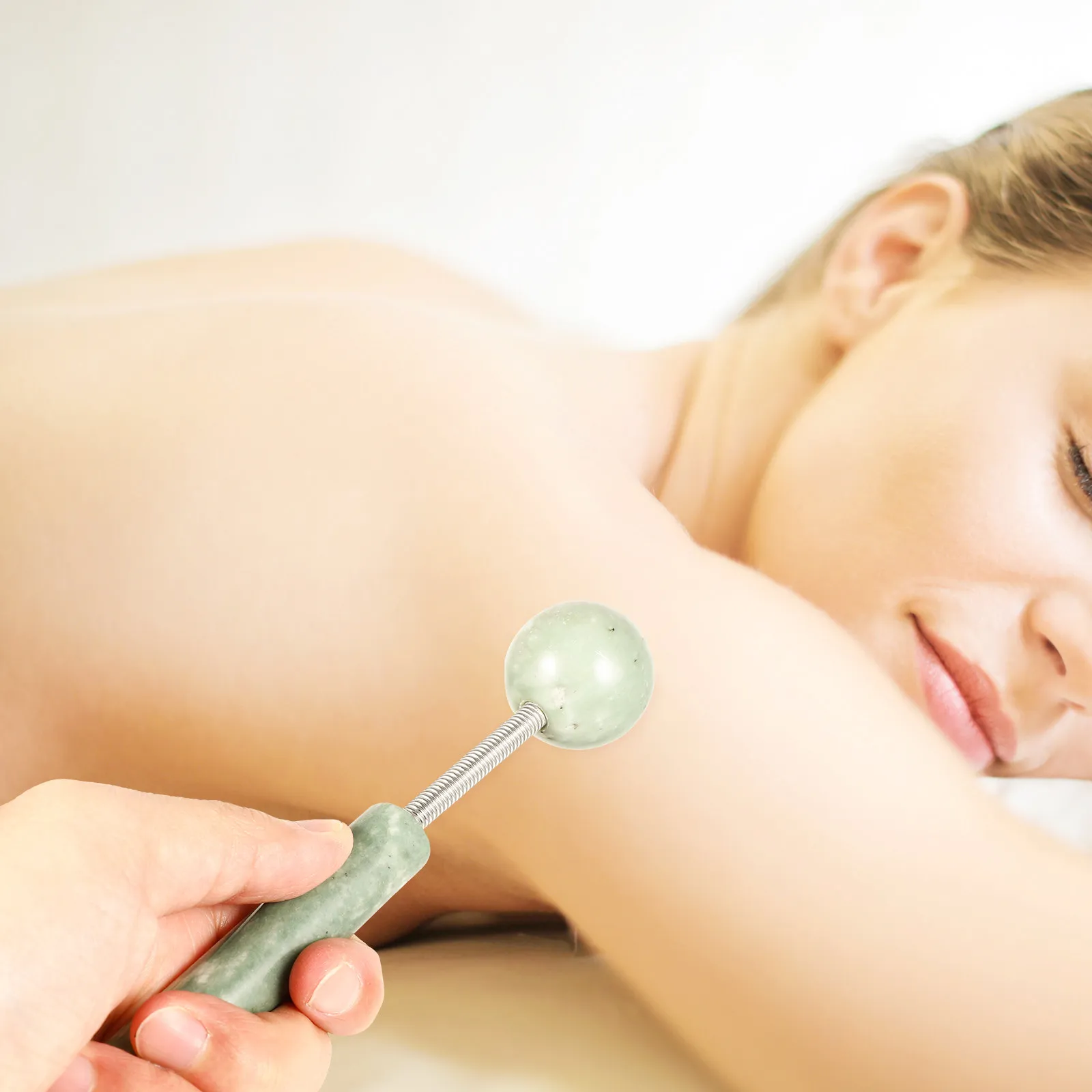 

1 шт. Нефритовый массажный молоток, ручной многофункциональный массажер для лица и тела, гладкий каменный инструмент для снятия мышечного напряжения и терапии