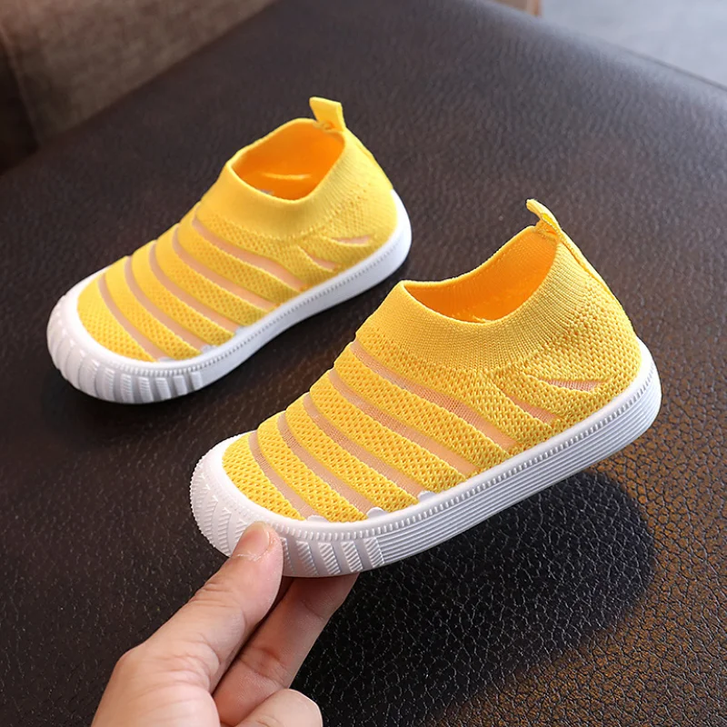 Boys Sneakers New Kids Shoes Girls Knittd Breathable Sport Running Shoes Casual Slip On Toddler Children Single Shoes CSH1082