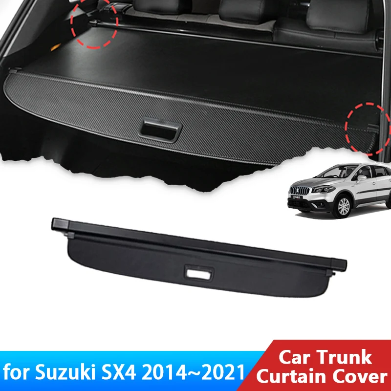 For Suzuki Crossover SX4 S Cross 2014~2021 2019 2017 Hatchback Accessories Trunk Cargo Mat Rear Curtain Retractable Anti-peeping