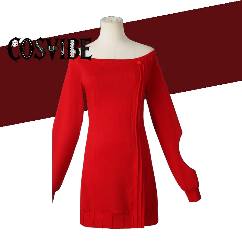 Disfraz de Cosplay de Anime Spy X Family, Yor Forger Briar, Disfraz de Mujer, Suéter Rojo Largo y Sexy, Mini Vestido, Traje de Princesa Espina