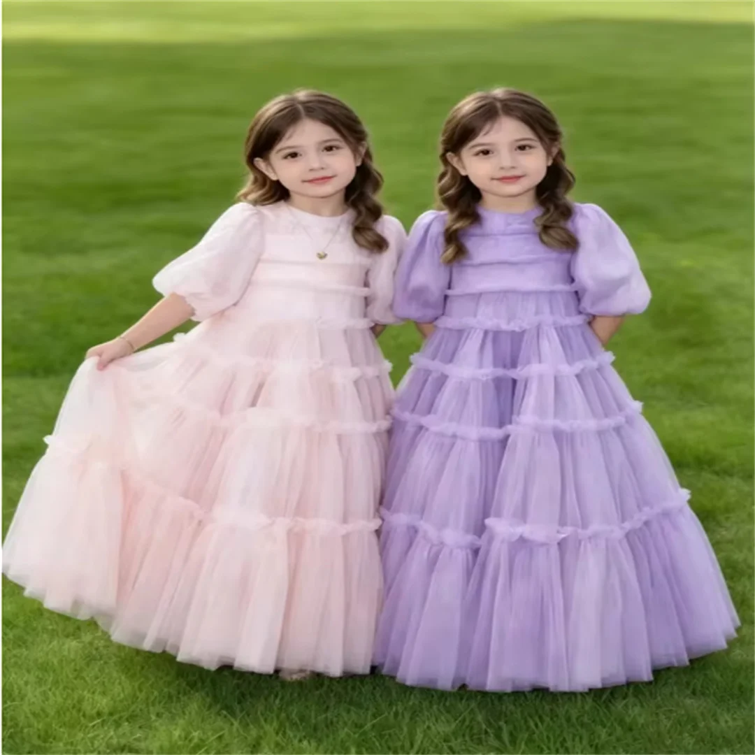 custom-luxury-flower-girl-dress-wedding-birthday-party-pageant-catwalk-puff-sleeve-tiered-tulle-pink-purple-long-kids-gown-فساتي