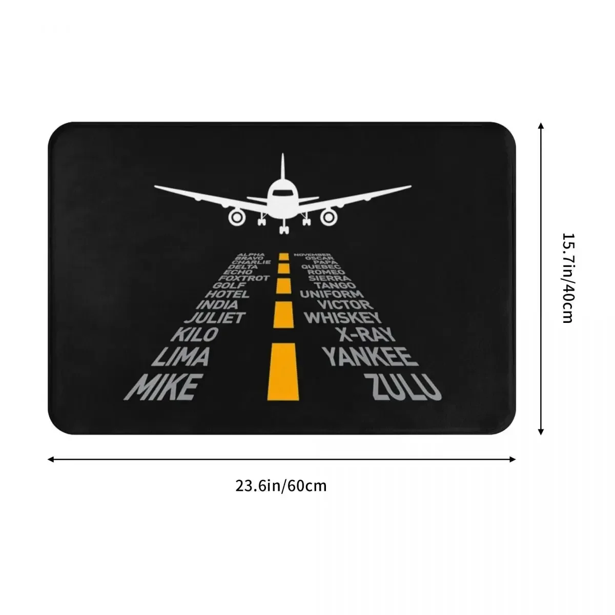 Airplane Pilot Gifts Airport Runway Phonetic Alphabet Plane Anti-slip Doormat Floor Mat Carpet Rug for Living room Footpad Mats