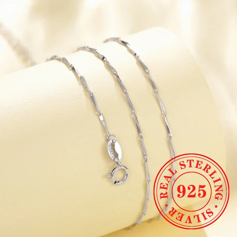 Huitan Novel Melon Seed Chain Design Necklace Female 925 Sterling Silver Delicate Charms Accessory Wedding Bridal Fine Jewelry