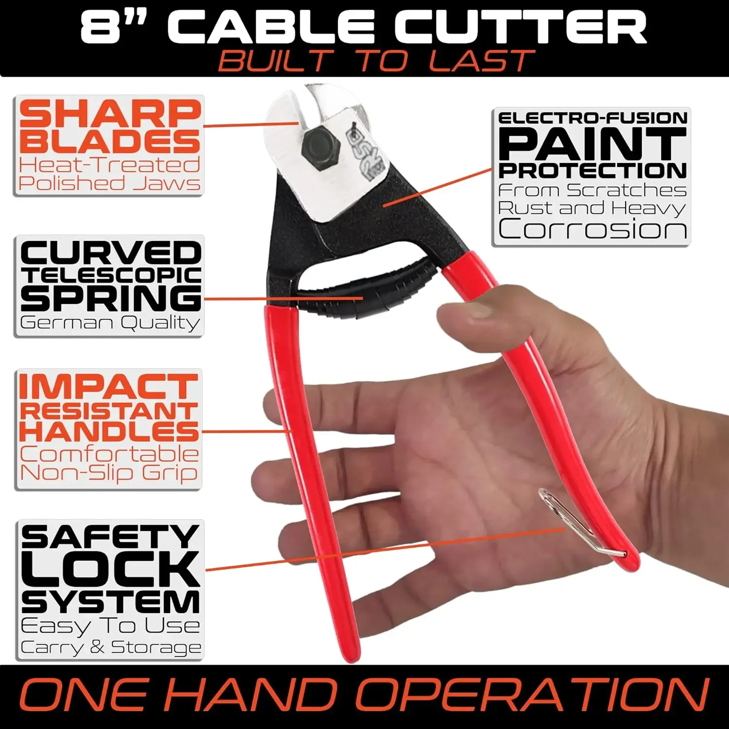 Cortadores de corda de fio de aço inoxidável resistentes + cabo de aço inoxidável de 400 pés Hardware de trilhos de cabo de deck de 1/8 polegadas. Inox St