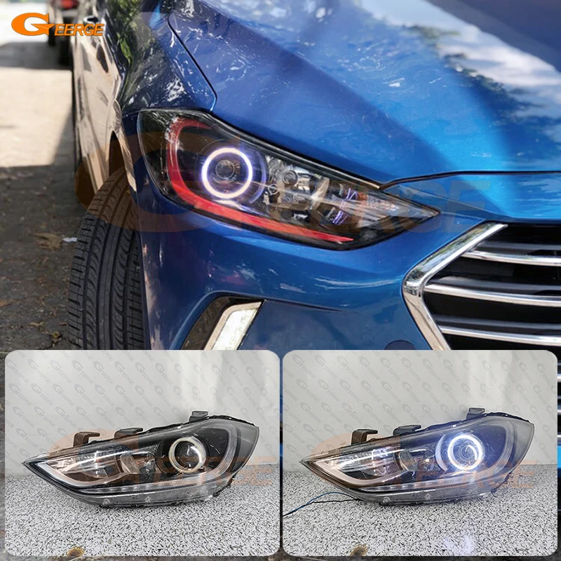 

For Hyundai Elantra AD Avante 2015 2016 2017 2018 Excellent Ultra Bright COB Led Angel Eyes Kit Halo Rings Car Accessories