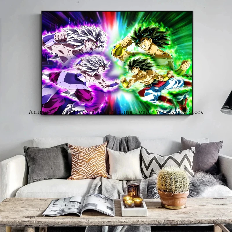 Peinture sur toile Dragon Ball Anime, affiche Rick Goku, adaptée à la mode, décoration murale de la maison et de la chambre, cadeau de Noël pour