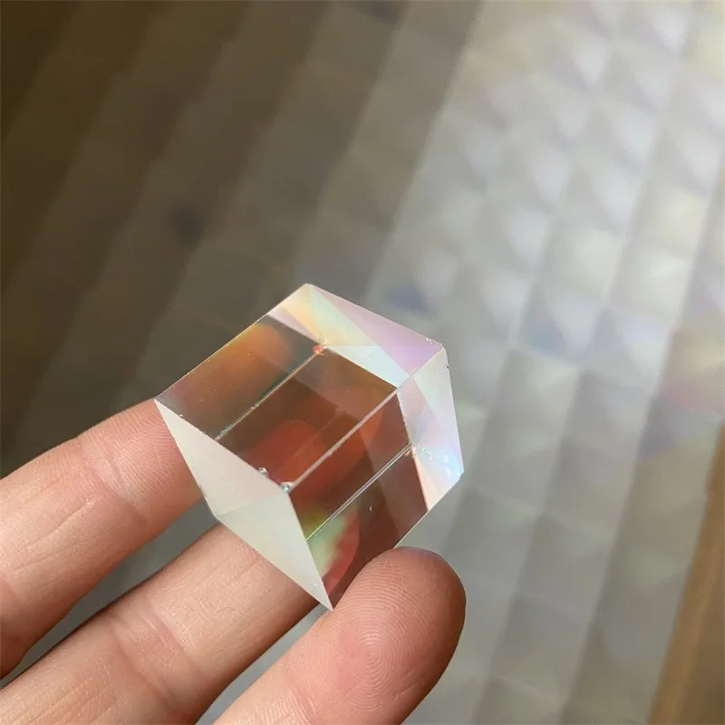 10PCS Damaged Cross Dichroic X-Cube Prism RGB Combiner Splitter Optical Glass Square Prism Party Home Decoration DIY