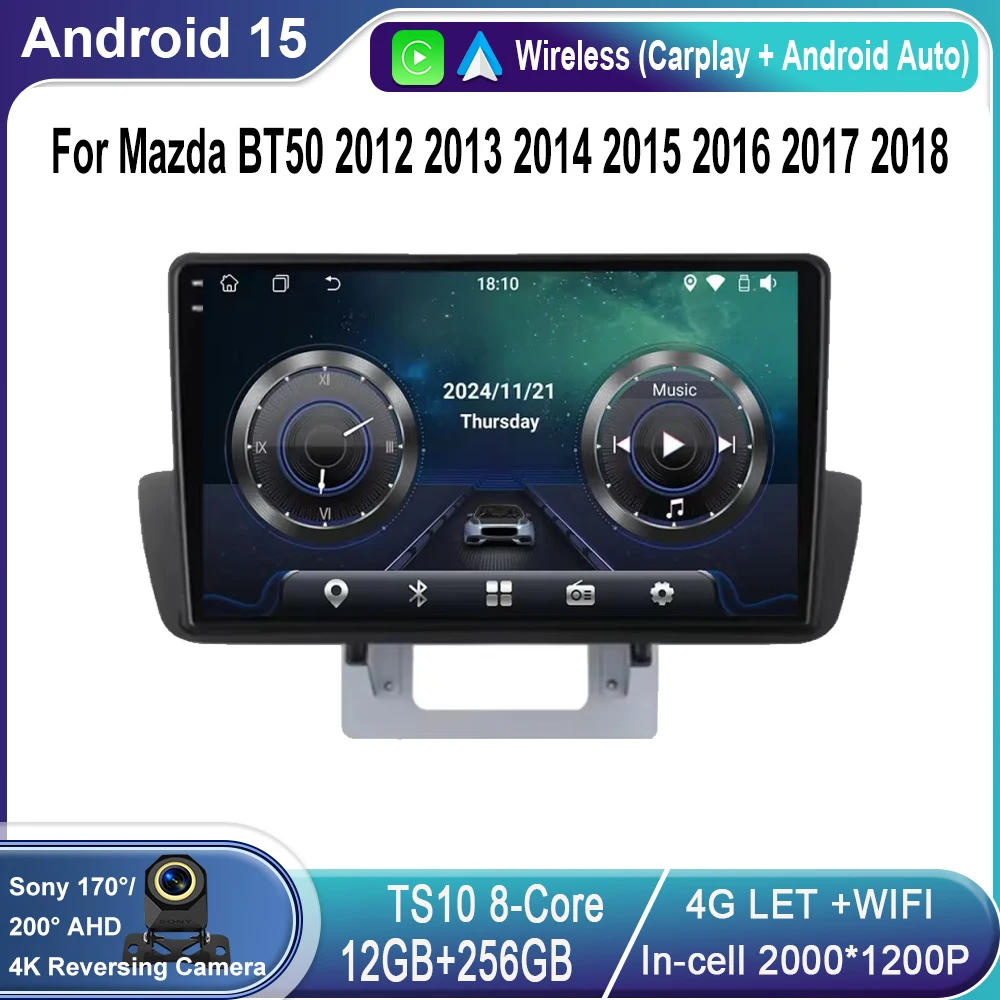 

Android 15 Carplay Auto For Mazda BT50 2012 2013 2014 2015 2016 2017 2018 Head Unit DSP RDS CAR Radio Multimedia Video Player 4G