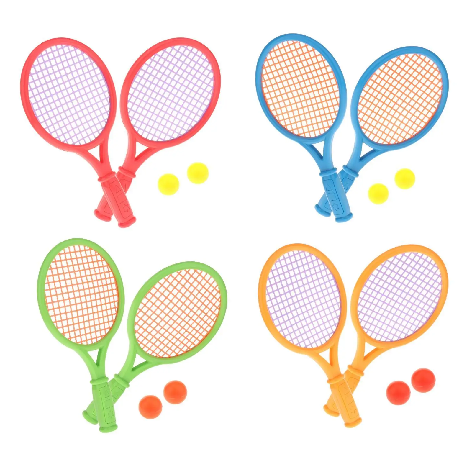 2 PCS Children Tennis Rackets with and Balls Sports Toys for Kids 3-7 Ages