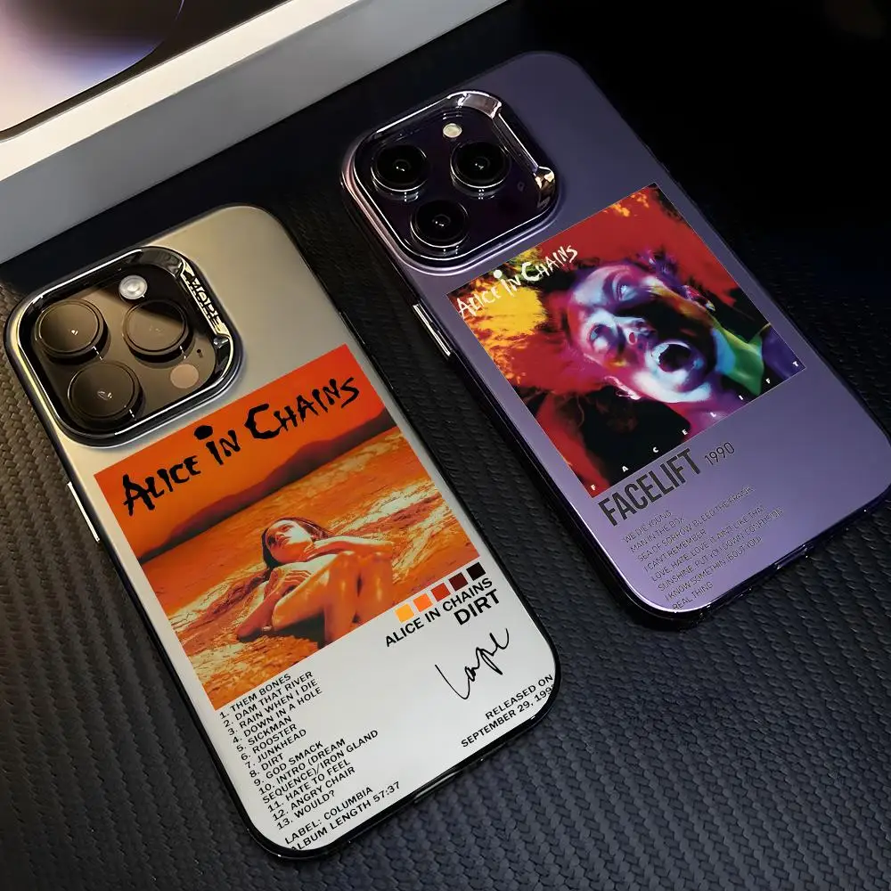 Чехол для телефона Retro Band A_Alice In Chains для iPhone 17, 16, 15, 14, 13, 12, 11 Pro Max, дизайнерский матовый лазерный чехол для телефона Aurora Funda