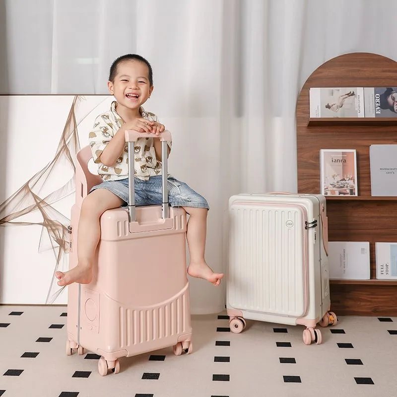 Suitcase Children's mother 20-inch boarding multi-functional trolley case Front opening password case 22-inch suitcase artifact