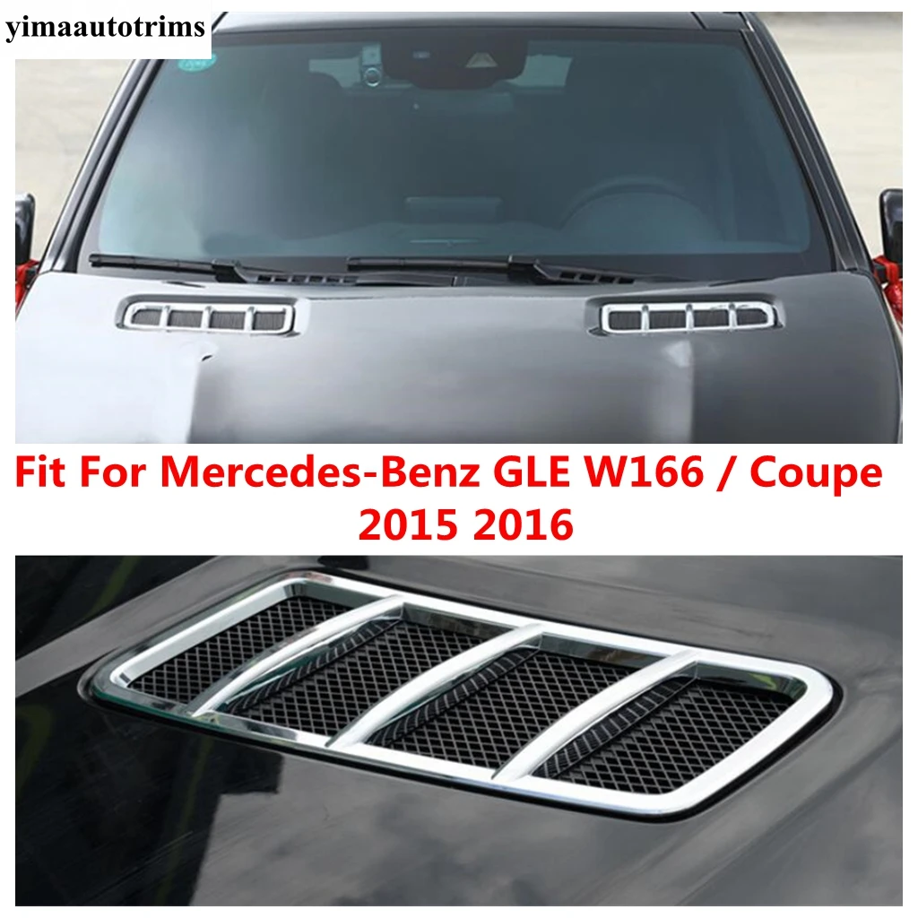 

Front Head Hood Air Conditioning Vent Outlet Frame Cover Trim Fit For Mercedes-Benz GLE W166 / Coupe 2015 2016 ABS Accessories