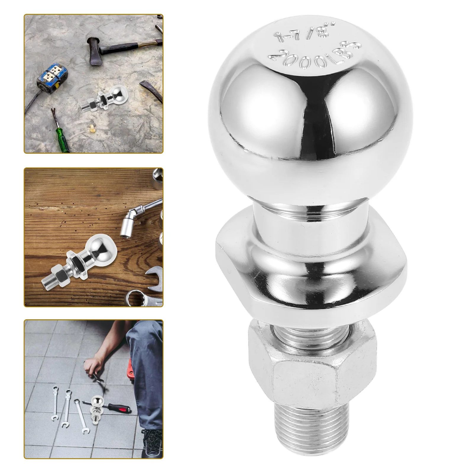 

Trailer Hitch Ball Chrome Steel Heavy Duty 2000 Lbs Capacity Secure Connection Tow Hitch Ball Yacht Trailer Accessories