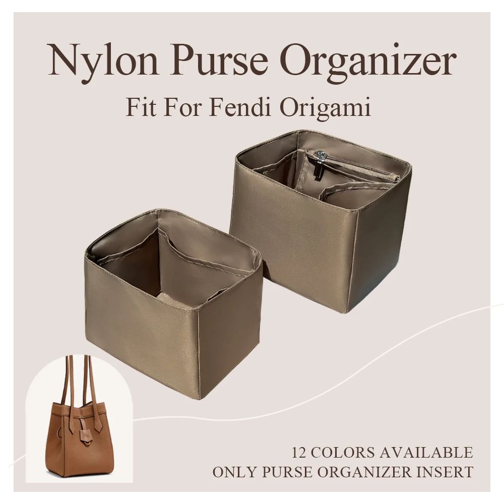 Nylon Purse Organizer Insert Fit for Fendi Origami Handbag Durable Inside Storage Bucket Bag Lightweight Inner Liner Bag Insert