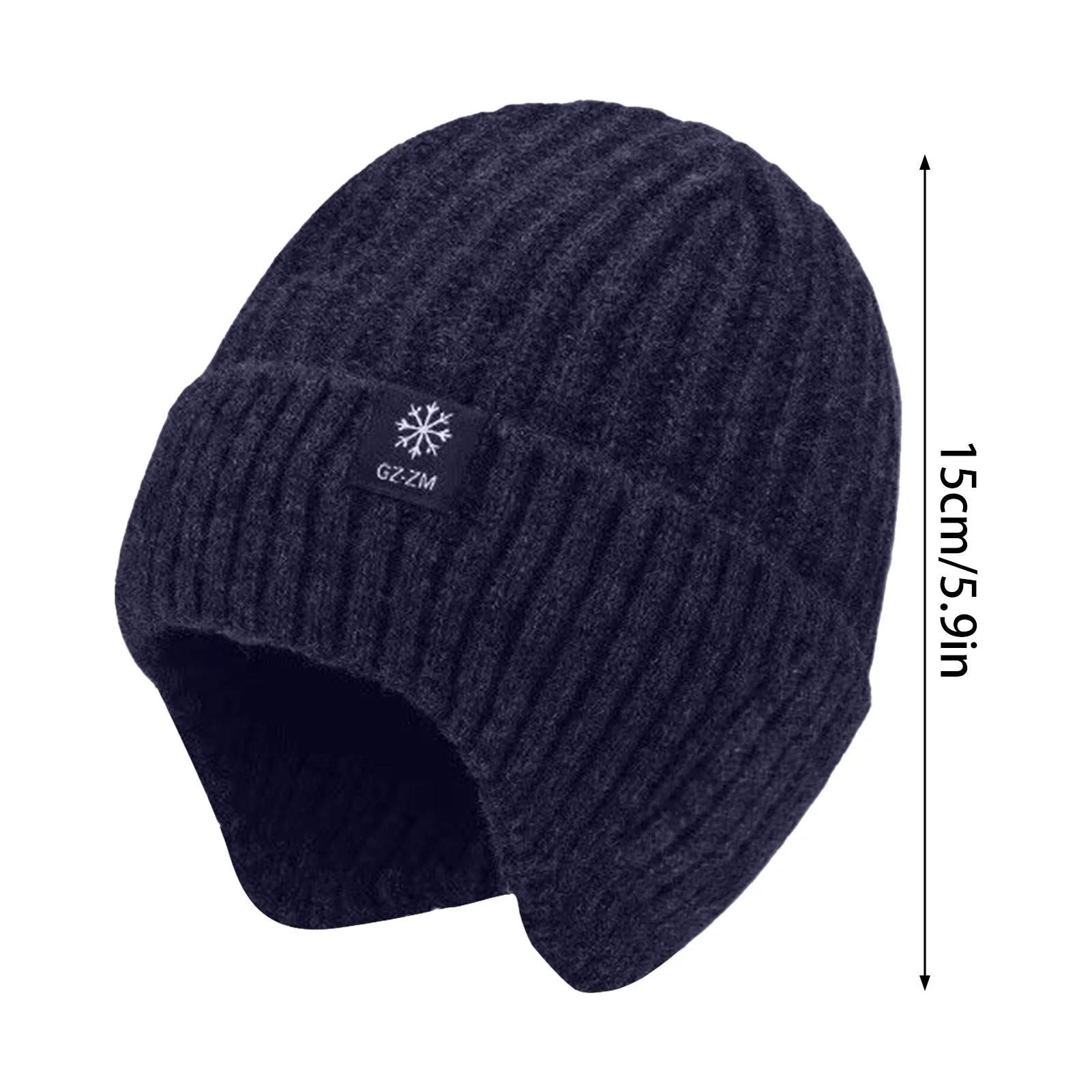 Windproof Hat Thickened for Cold Weather Men's Winter Knitted Beanie Faux Fur Lined Ear Protection Warm Cap Durable
