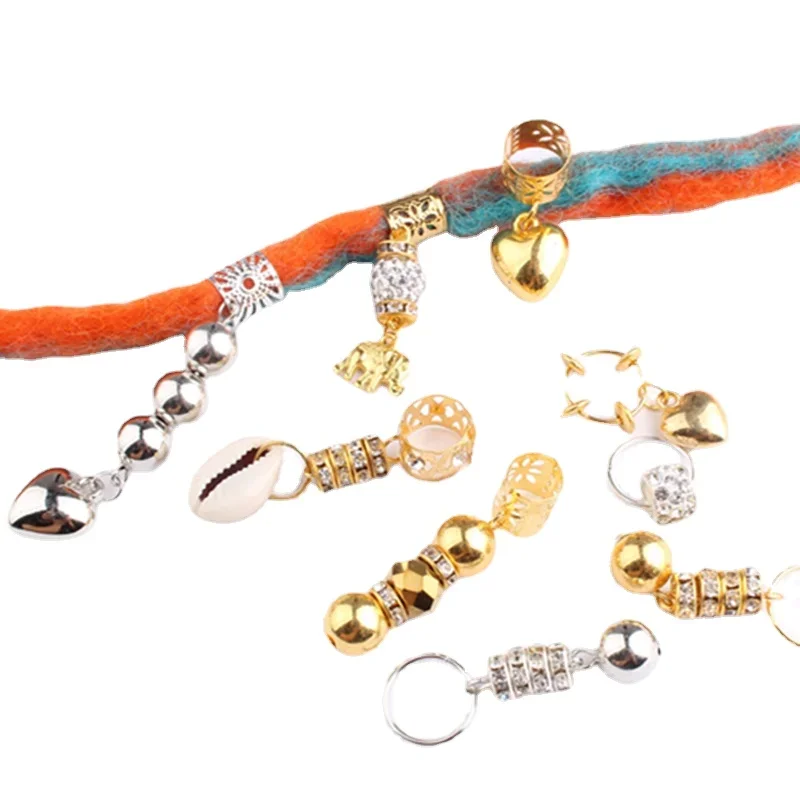 5pcs/bag Hair Braid Wig Jewelry Hair Extension Hair Rings Buckle Hollow Flower Tubes Cuffs Hairs Buckle Headdress Dreadlock Bead