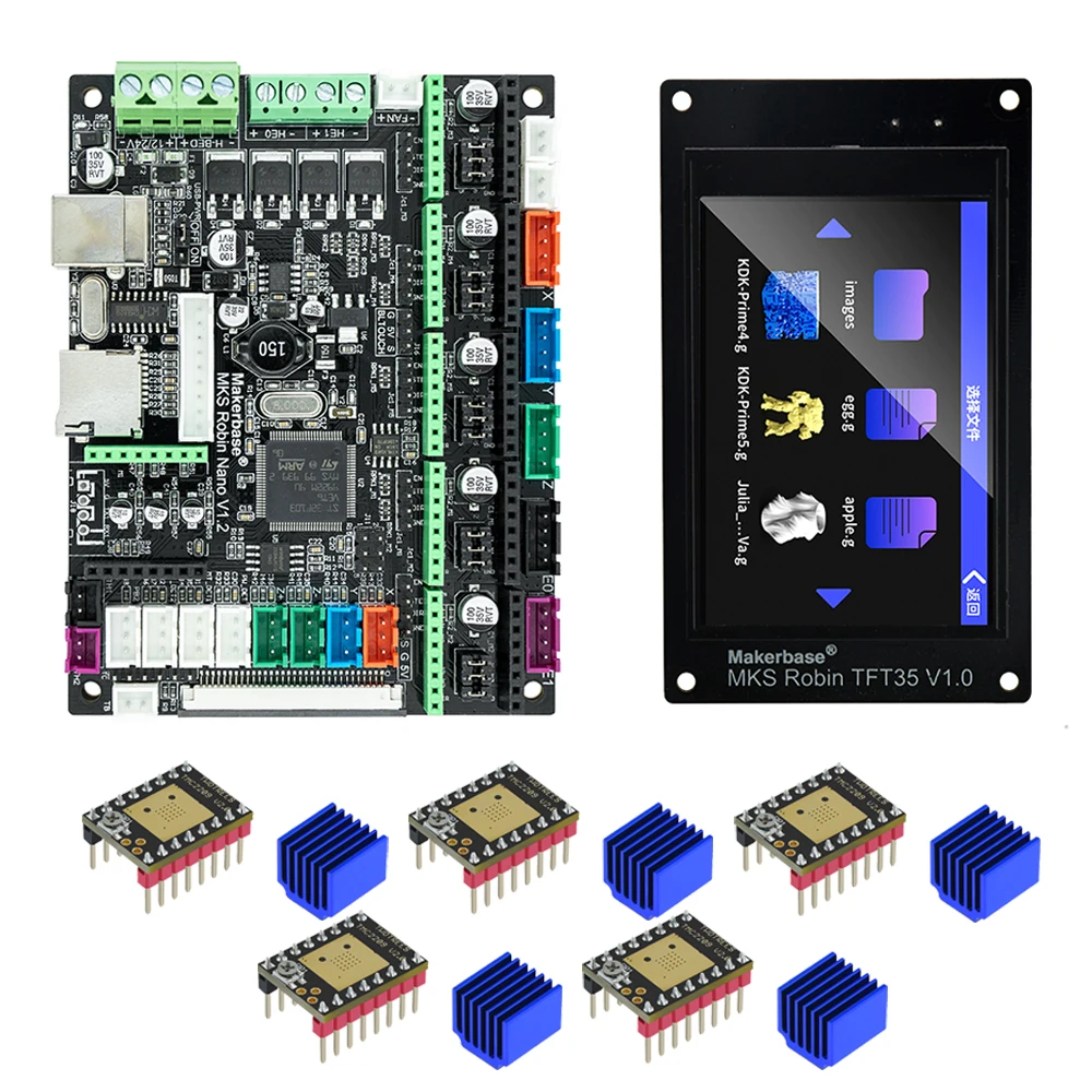 Makerbase 3D Printer Control Board MKS Robin Nano V1.2 32Bit Motherboard MKS Robin TFT35 Screen TMC2209 Driver Support Marlin2.0