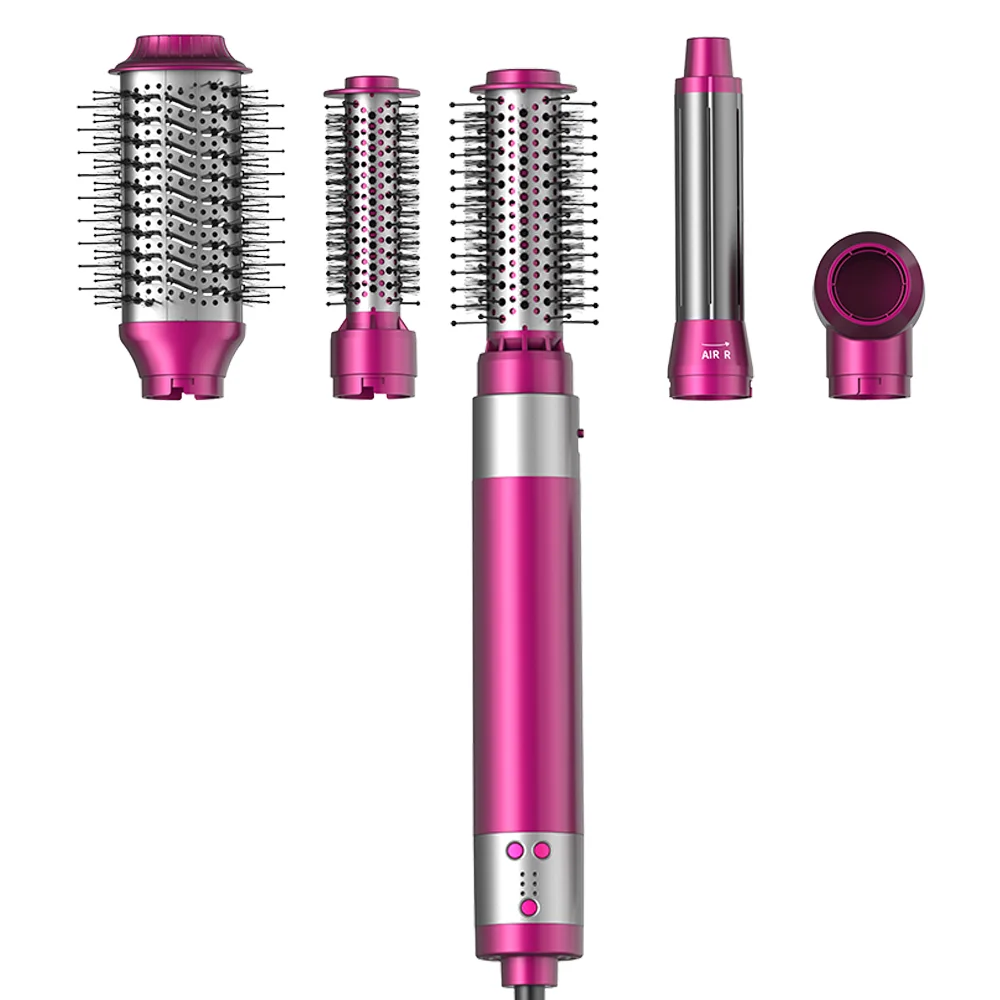 فرشاة مجفف الشعر الجديدة بخطوة واحدة، فرشاة الهواء الساخن الاحترافية، فرشاة الهواء الساخن 5 في 1 ومكثف الهواء الساخن