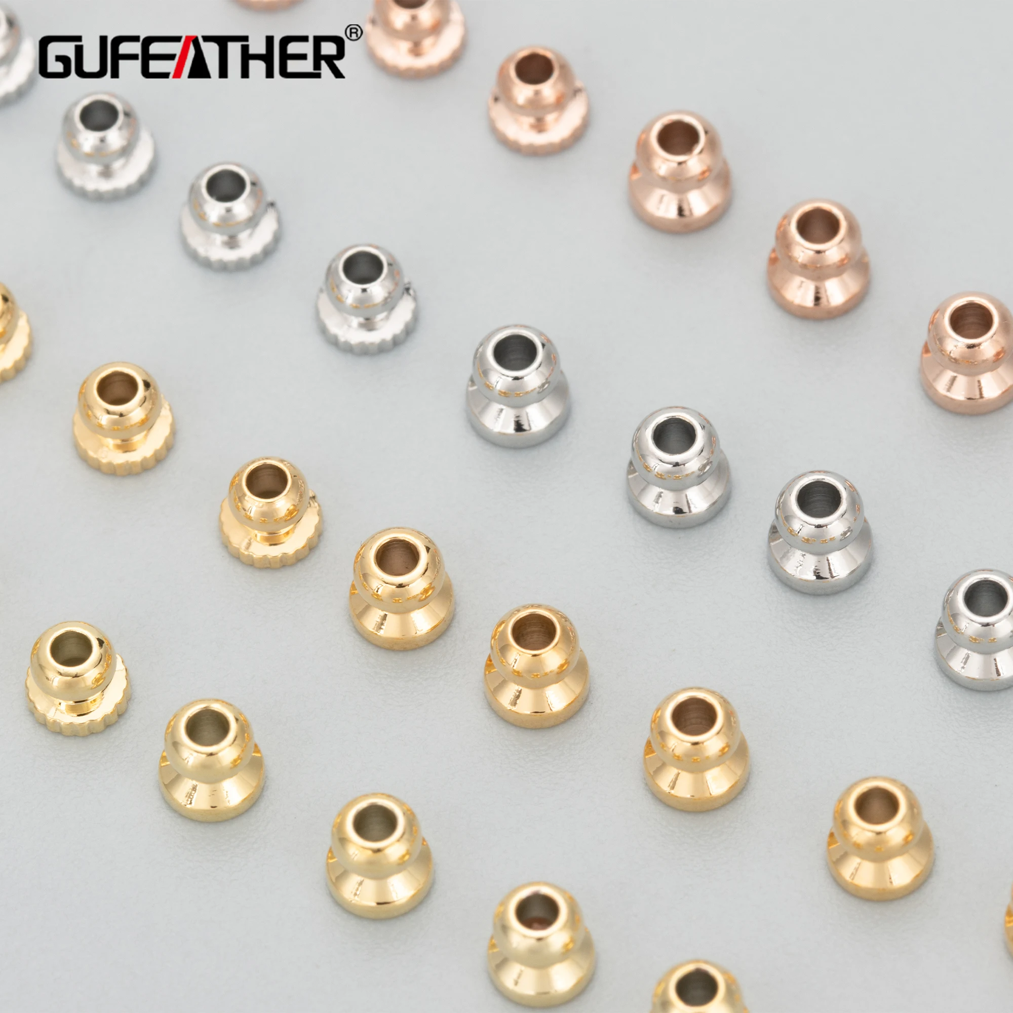 GUFEATHER MB30,jewelry accessories,18k gold 14k gold rose gold rhodium plated,copper,end cap,connector,jewelry making,100pcs/lot