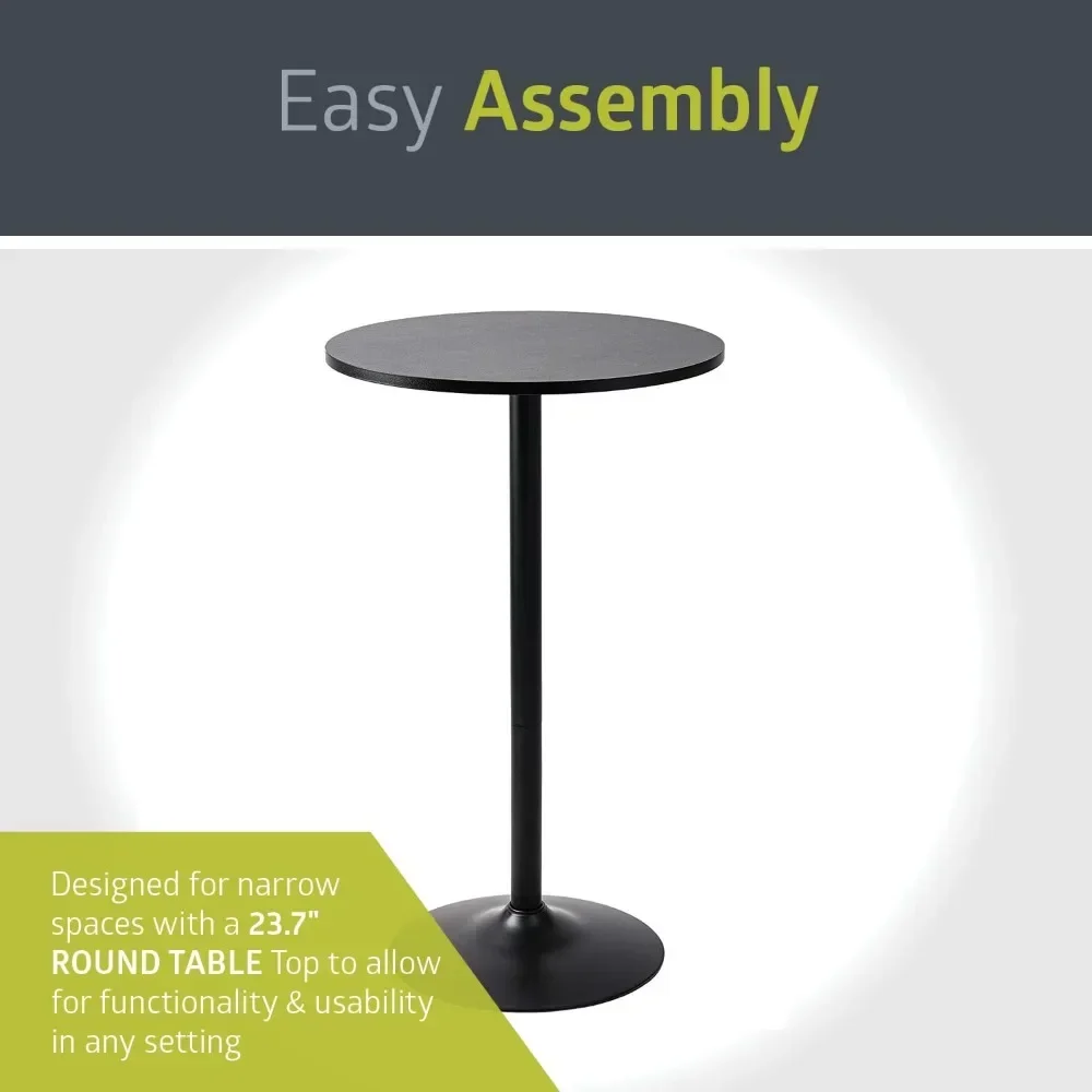 K Pearington Santina 2 Pack Round Bar and Pub Table, Black