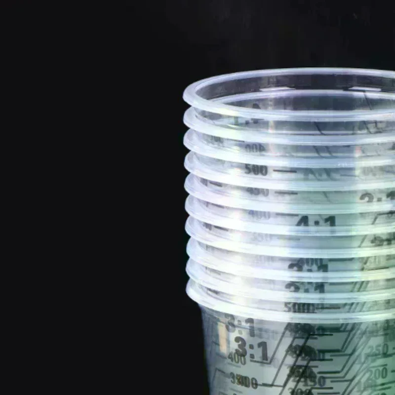 

10Pcs 500ml Disposable Clear Plastic Paint Mixing Cups Mixing Pot Paint Mixing Calibrated Cup