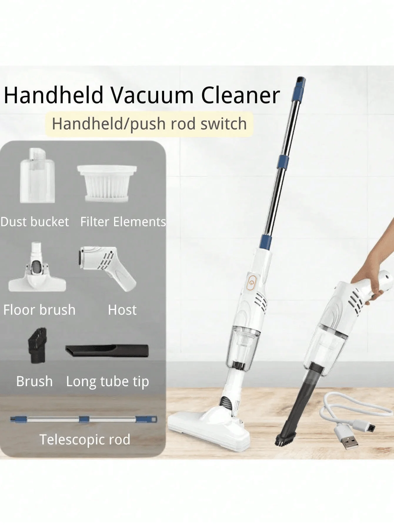 Lightweight Cordless Handheld Vacuum Cleaner - Powerful Suction, Multi-Purpose Vacuum Cleaner For Home And Car, Long-Lasting Lit