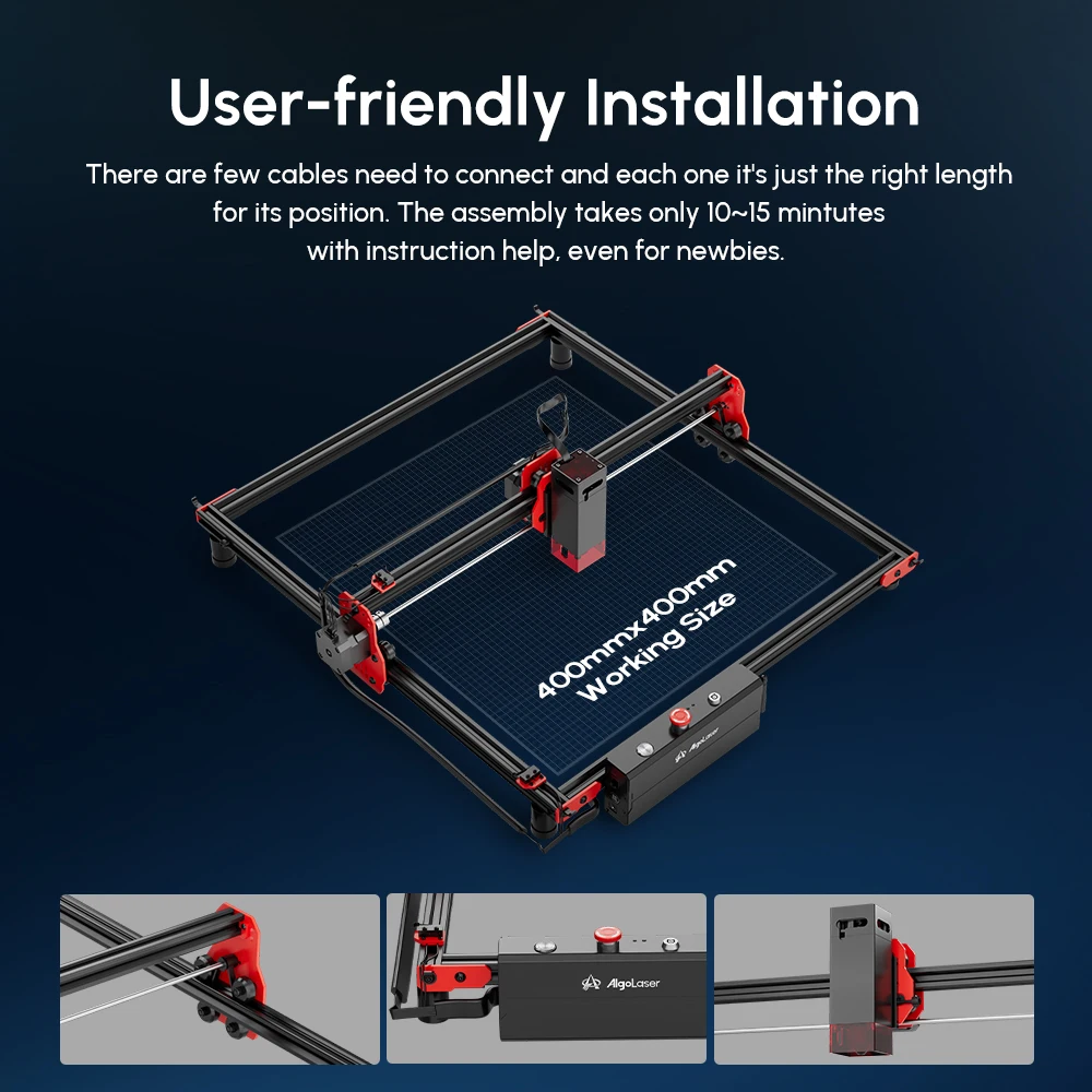 Algolaser-Kit de bricolaje, cortador láser de 5W, máquina de grabado láser CNC de escritorio, Mini tallado, cortador de grabado láser, impresora de