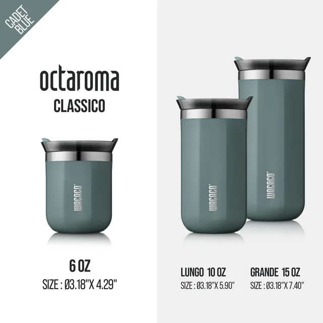 WACACO Octaroma Izolowany próżniowo kubek do kawy, dwuścienny kubek podróżny ze stali nierdzewnej, 6/10/15 fl oz, termo, prezent walentynkowy