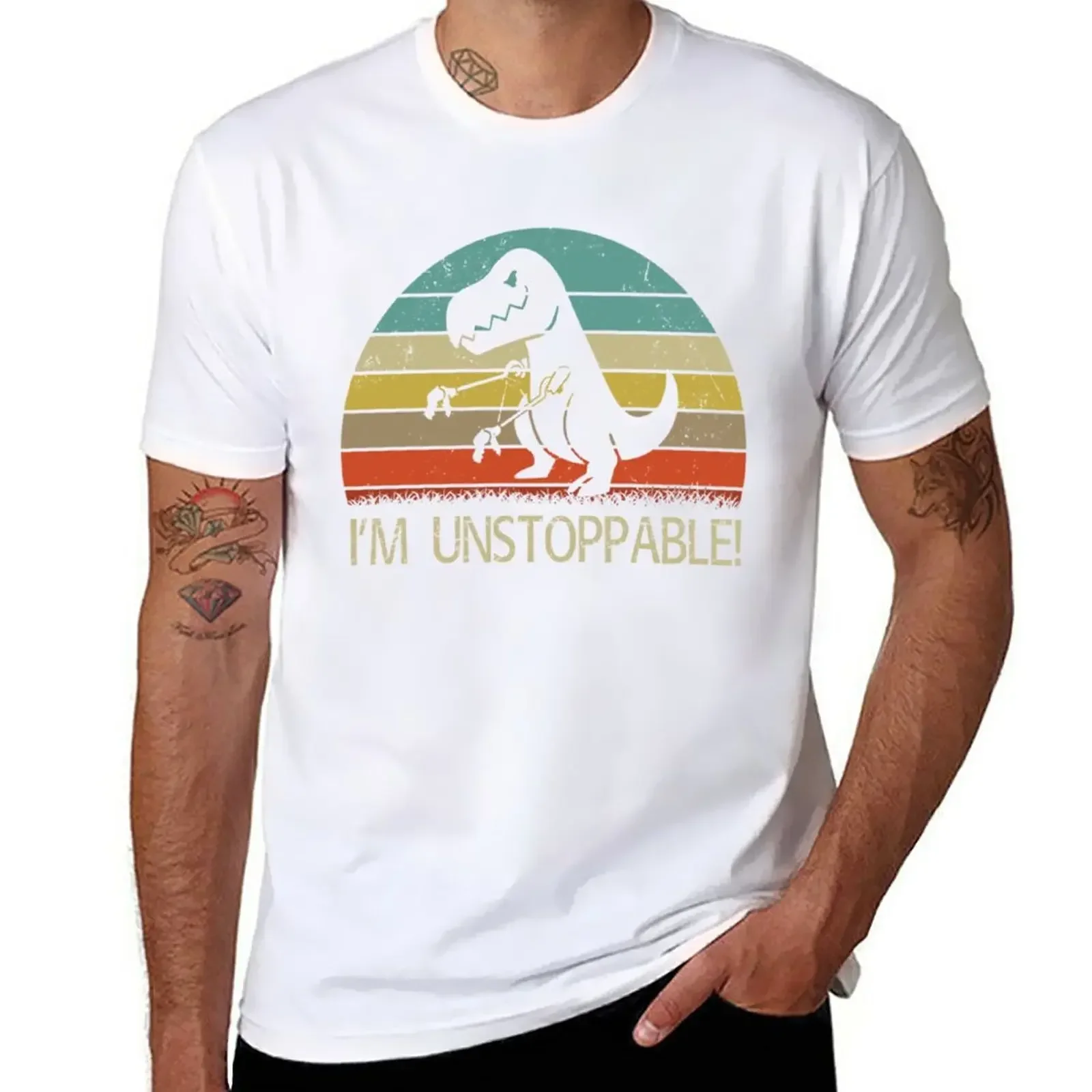 I'm Unstoppable T Rex T-Shirt vintage clothes tops black t shirts for men tshirts for mens designer clothing new in tops & tees