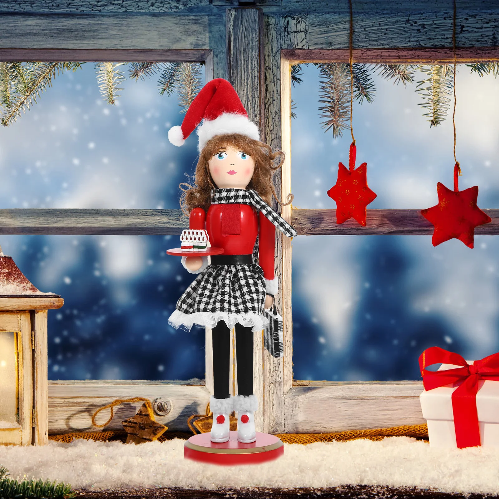 

Nutcracker nament 38cm Tall Wooden Christmas Decor Xmas Nutcrackers Table Shelf Mantel Photo Prop Traditional Unique