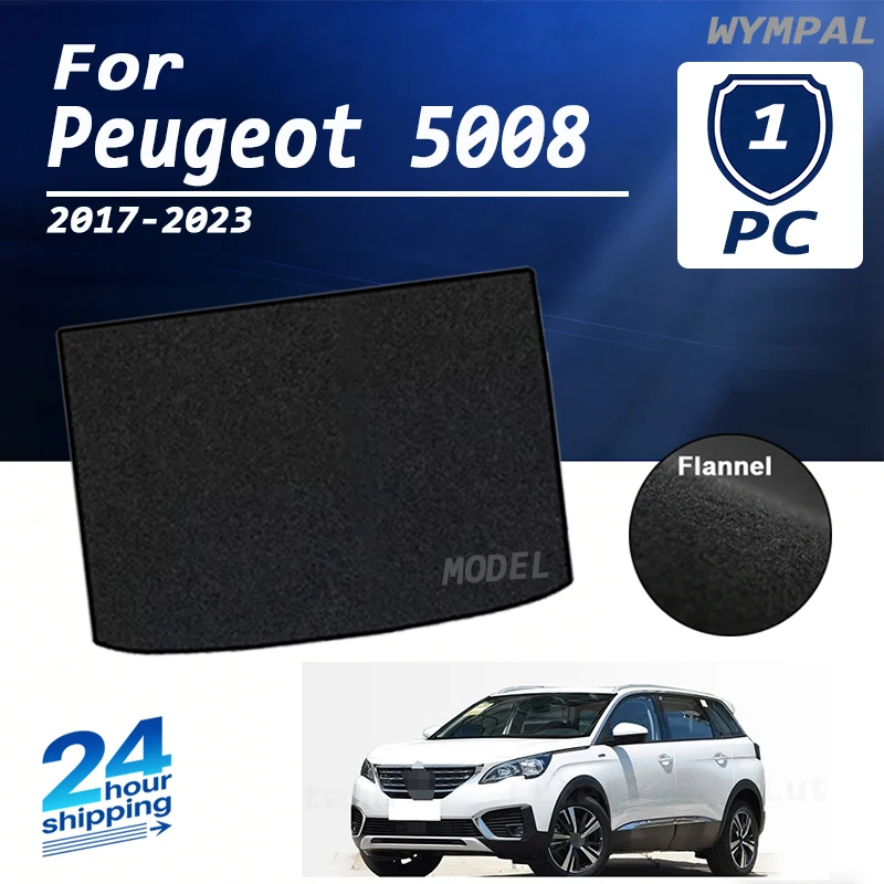 

Suede Car Trunk Storage Mat For Peugeot 5008 2017-2023 Boot Cargo Liner Tray Trunk Luggage Floor Carpet Pad Auto black