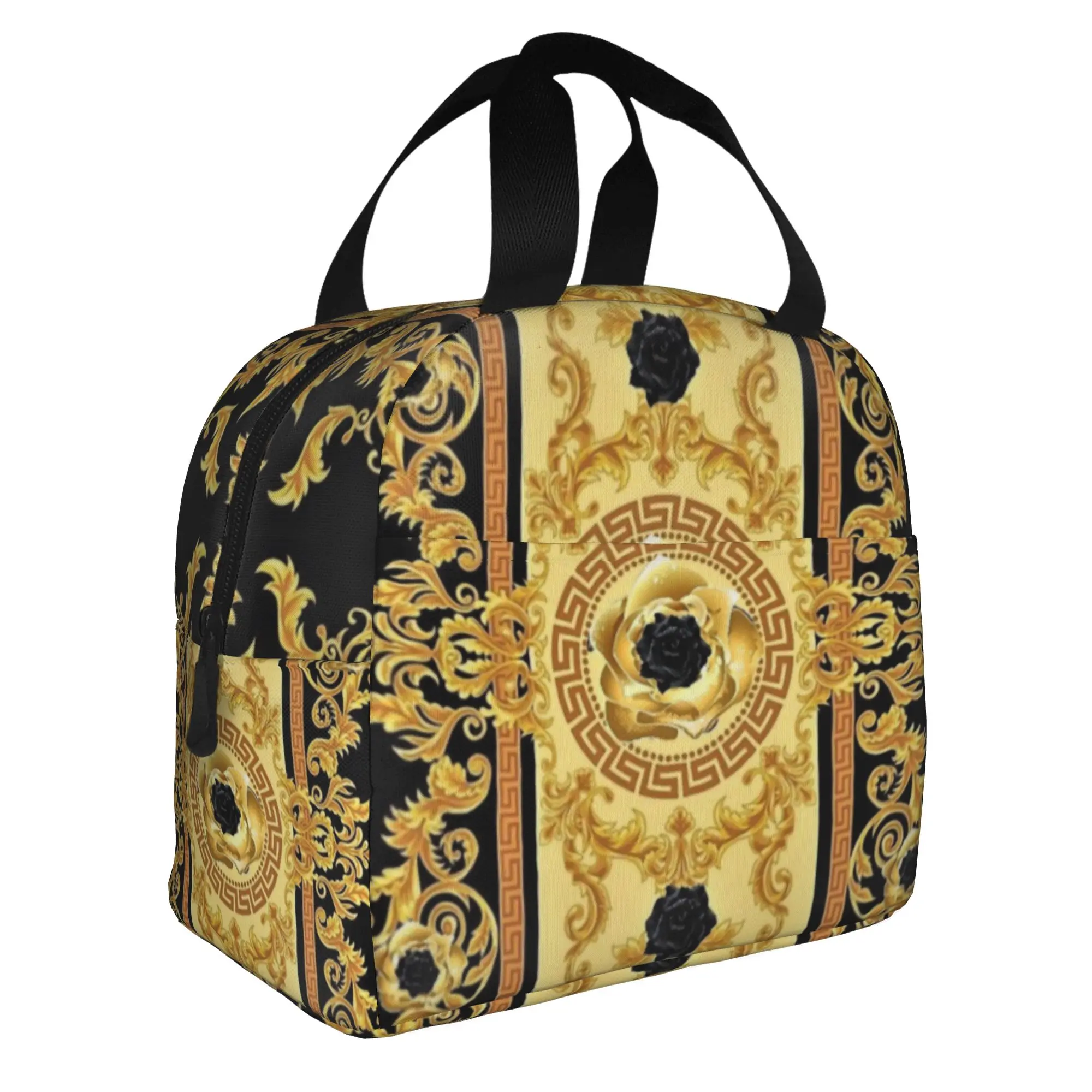 Renaissance Baroque Floral Lunch Bag Men Women European Art Cooler Warm Insulated Lunch Boxes for School