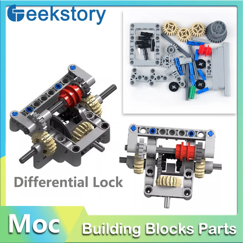 Differential Lock MOC Building Block Parts Locking Differential MOC Bricks Assembly Accessories For Drive Vehicles Car Model Toy