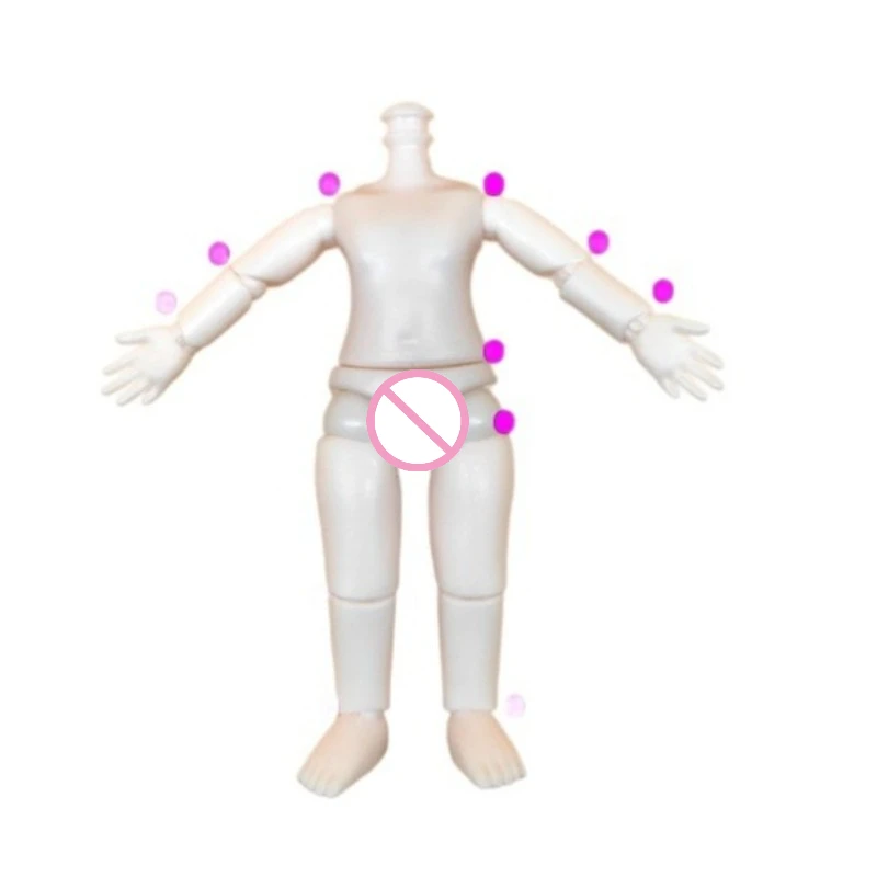 2 Pieces 9.5cm Heigh Doll Body 1/12 Bjd Multi Joints Movable Doll Body Girl Diy Dress Up Toy Accessories