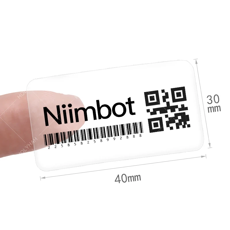 NIIMBOT B1 B21 B203 Transparent Printing Paper Adhesive Sticker Thermal Barcode Label for Clothing Hangtag Food Sample