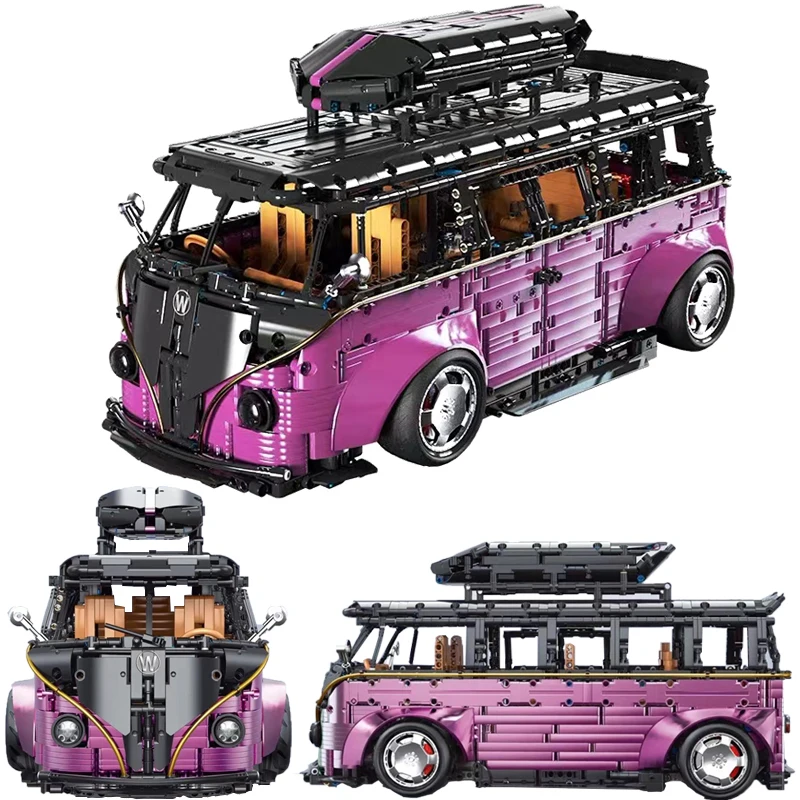 

1:8 High-Tech RC City T1 Bus Car Model Building Blocks Ideas Camper Van Bricks Remote Control Toys For Boy Christmas Gifts MOC