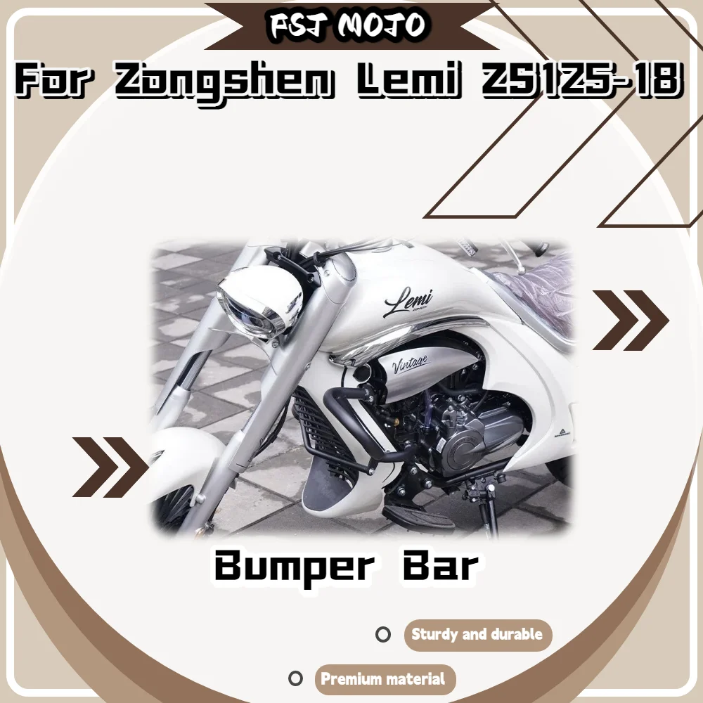 For Zongshen Lemi ZS125‑18 Heavy‑Duty Front Crash Bumper Bar Anti‑Drop Protection Guard Frame Mod Accessories