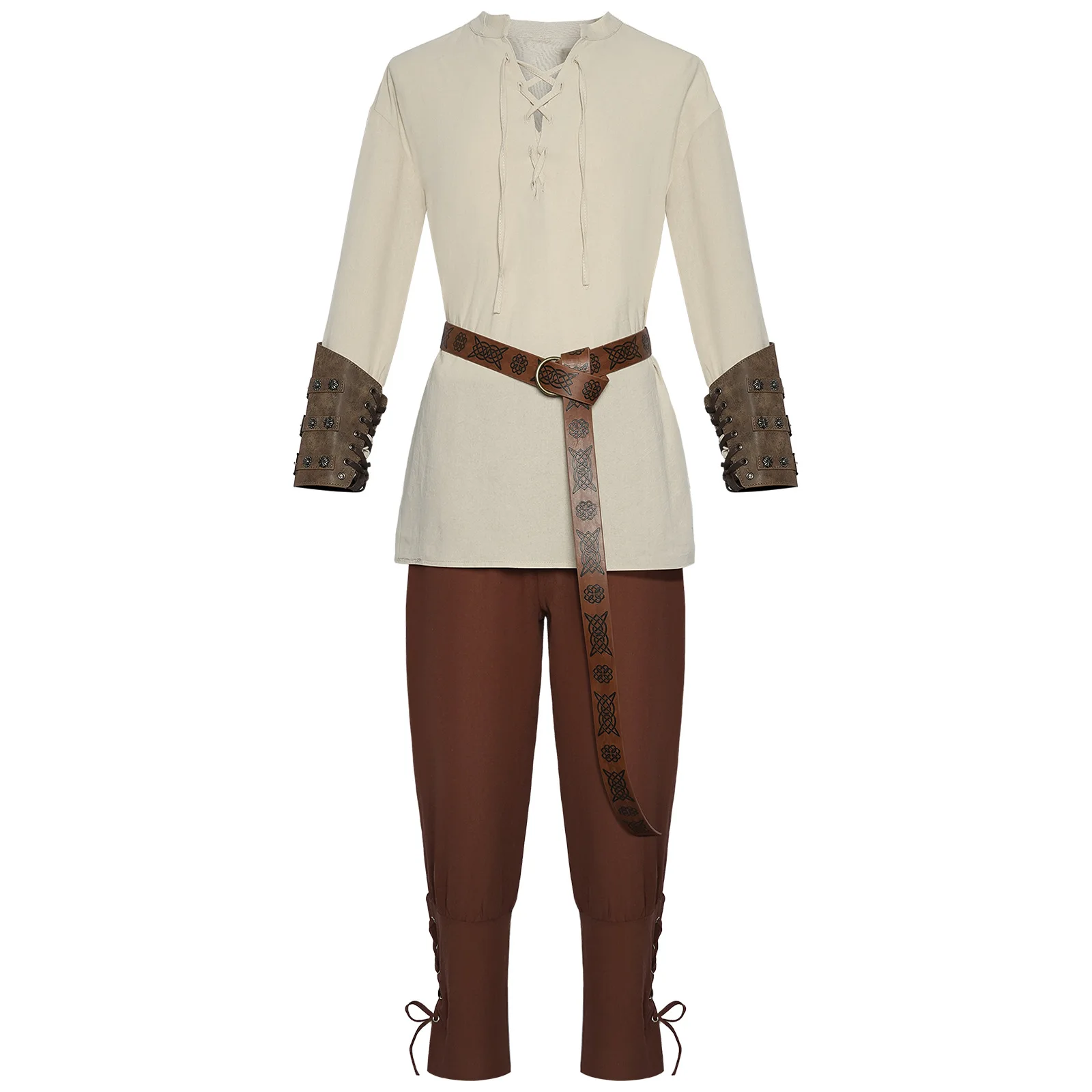 

Renaissance Costume Medieval Pirate Cos Costume Shirt Ankle Bandeau Pants cosplay anime play