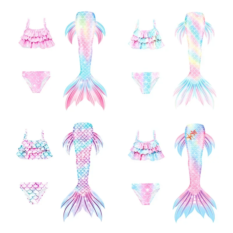 

Children's swimming dress, dreamy mermaid tail, girl bikini swimsuit, children's beach swimsuit, party Halloween role-playing co