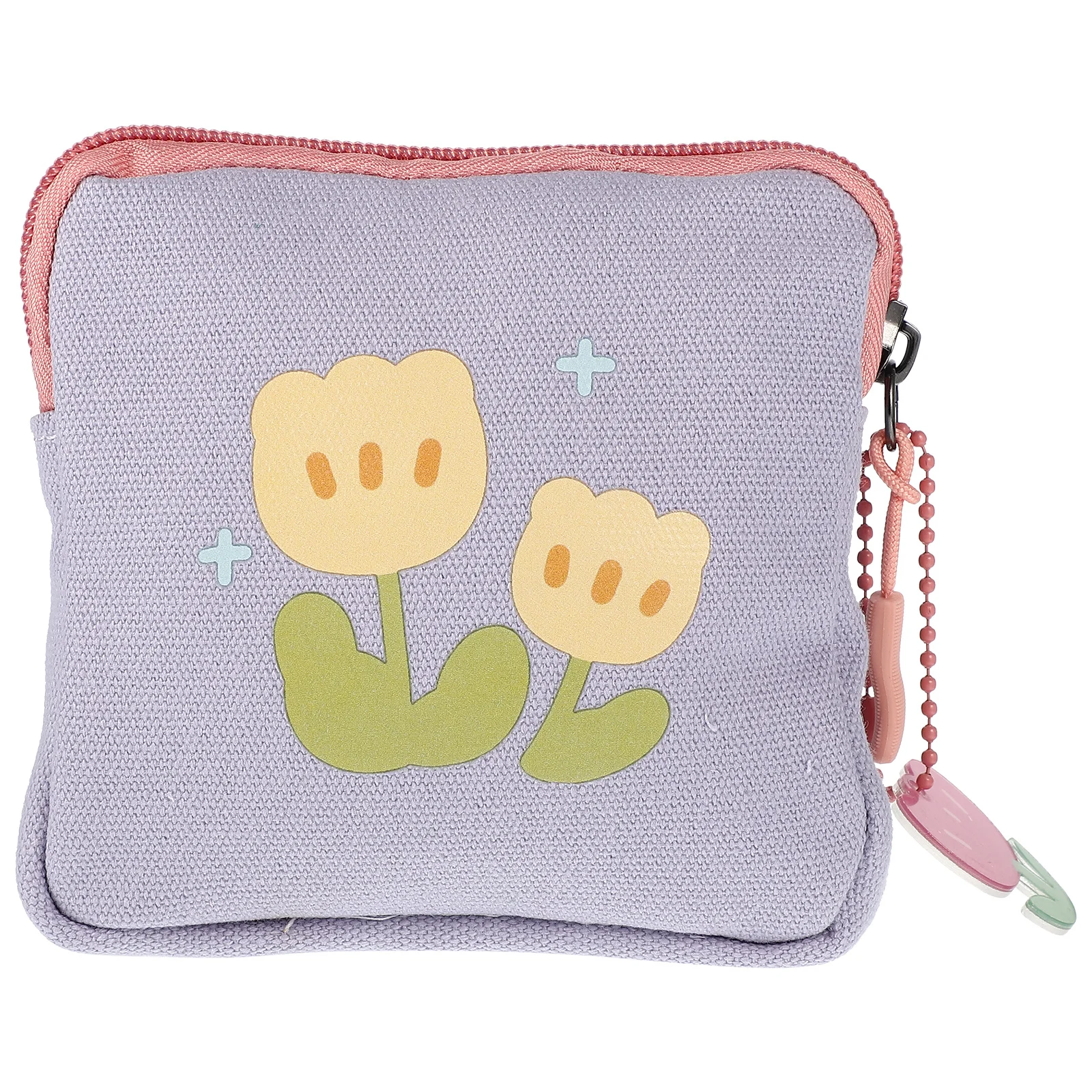 

Portable Sanitary Towel Pouch Flower Design Multipurpose Storage Bag for Tampons Coins Lipstick and Cards Lightweight